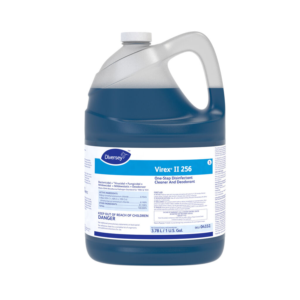 Virex® II 256 One Step Disinfectant Cleaner and Deodorant 5, 1gal, 4/CT - ONE-STEP DISINFECTANT CLEANER AND DEODORANT